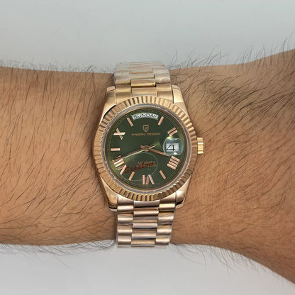 Reloj Automático PAGANI DESIGN Day-Date President Verde Oliva (PD1752)